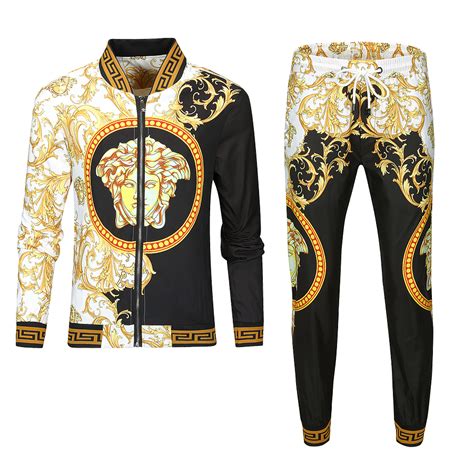 versace tracksuit black and gold|versace clothing for men clearance.